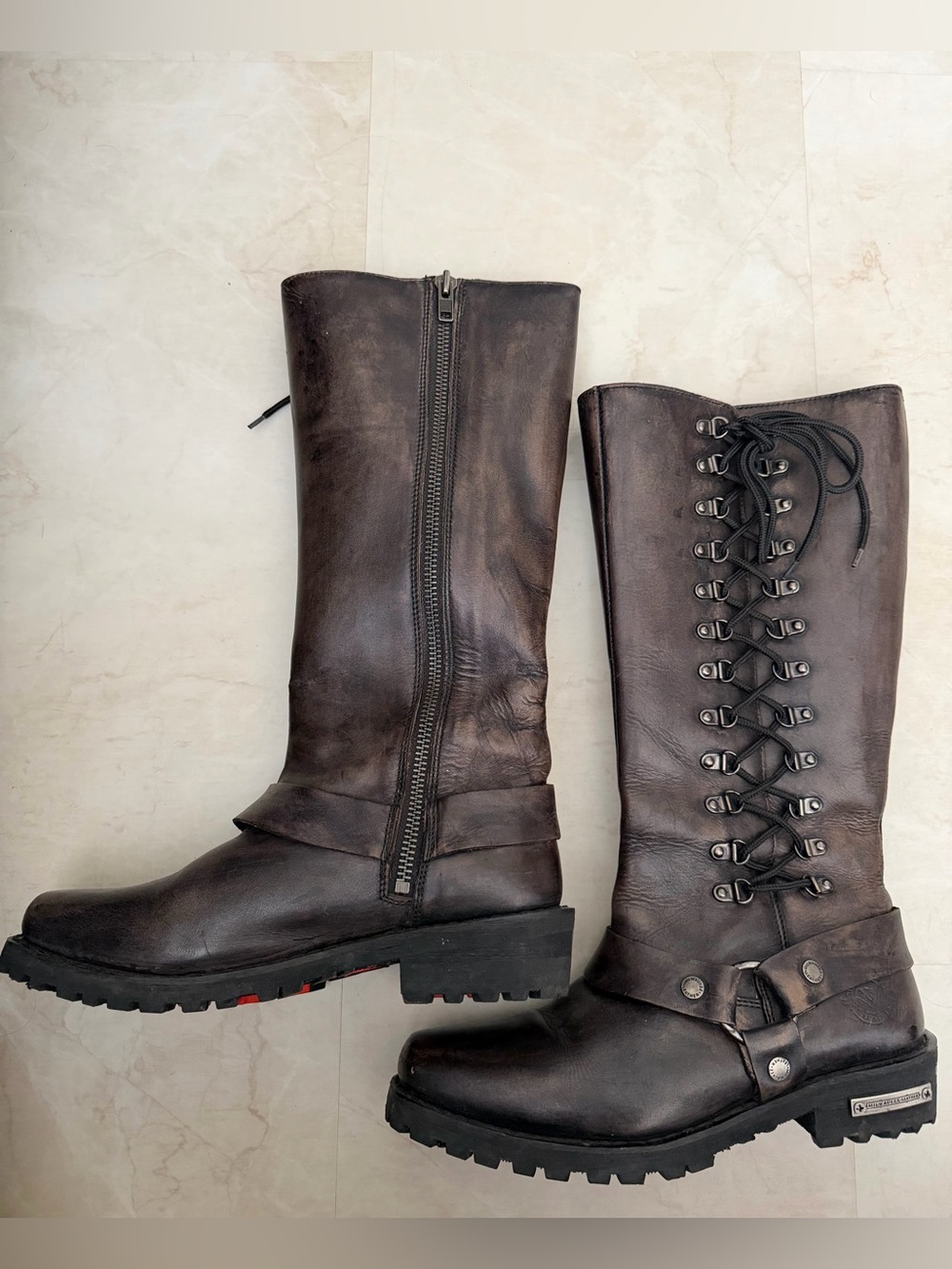 MILWAUKEE LEATHER CLASSIC HARNESS SQUARE TOE 14” MOTORCYCLE BOOTS MBL9368